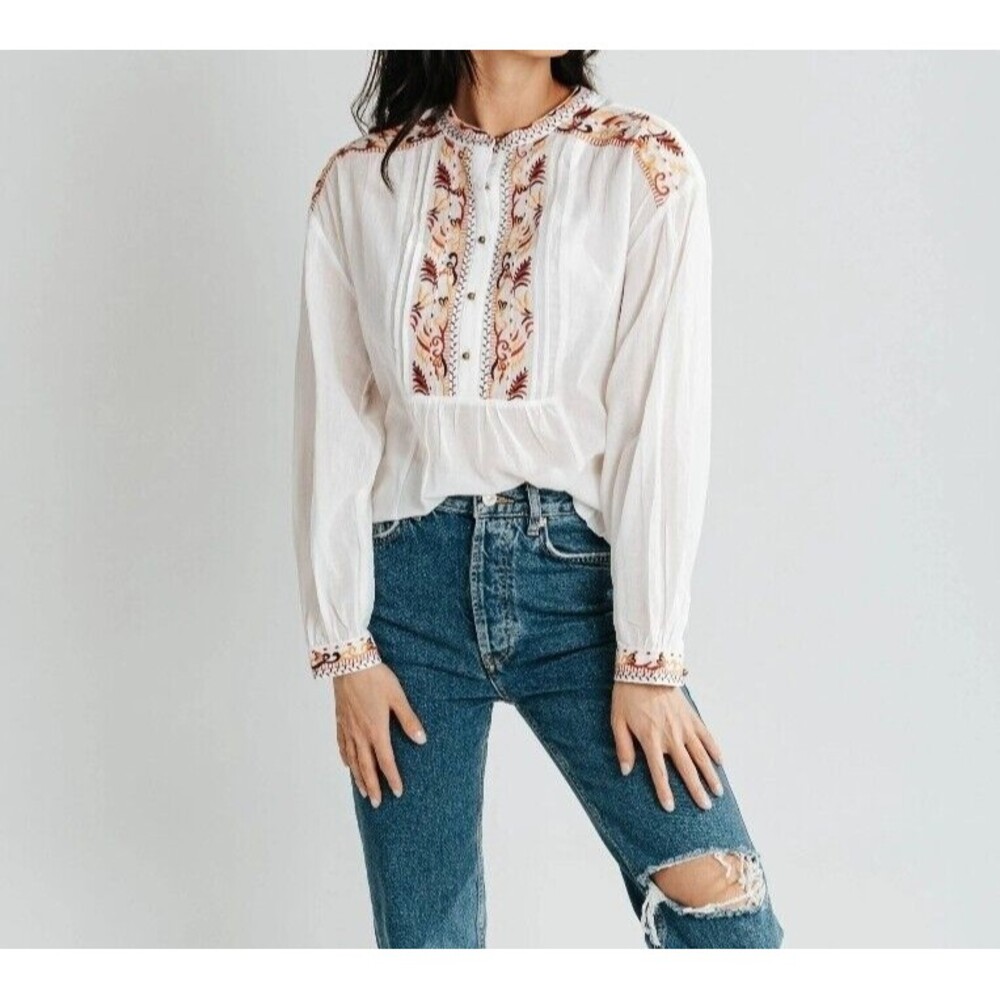 PIPER & SCOOT Lundenberg Embroidered Boho Tunic Shirt Top  sz 2XL